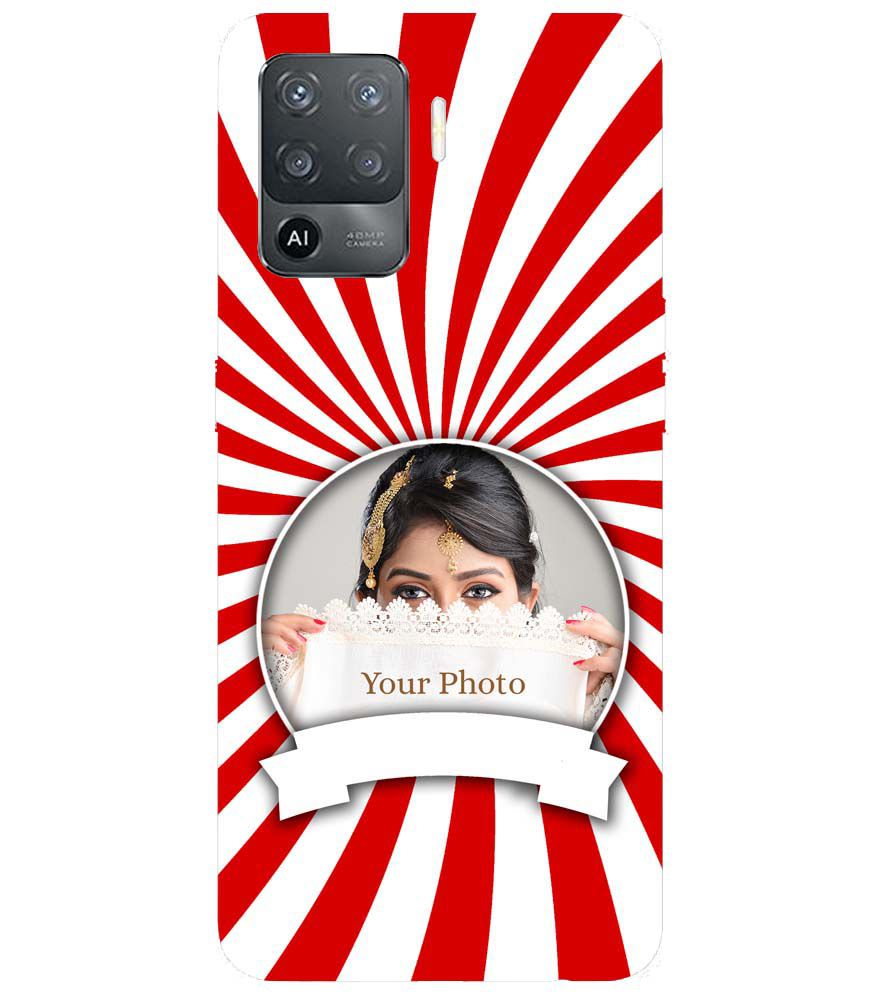 A0527-Red and White Frame Back Cover for Oppo F19 Pro