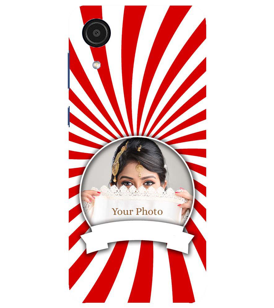 A0527-Red and White Frame Back Cover for Samsung Galaxy A03 Core