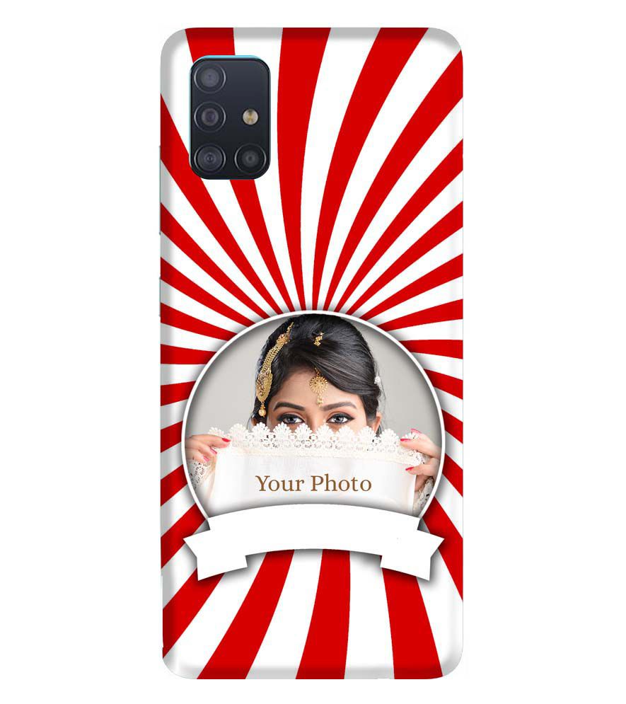 A0527-Red and White Frame Back Cover for Samsung Galaxy A51