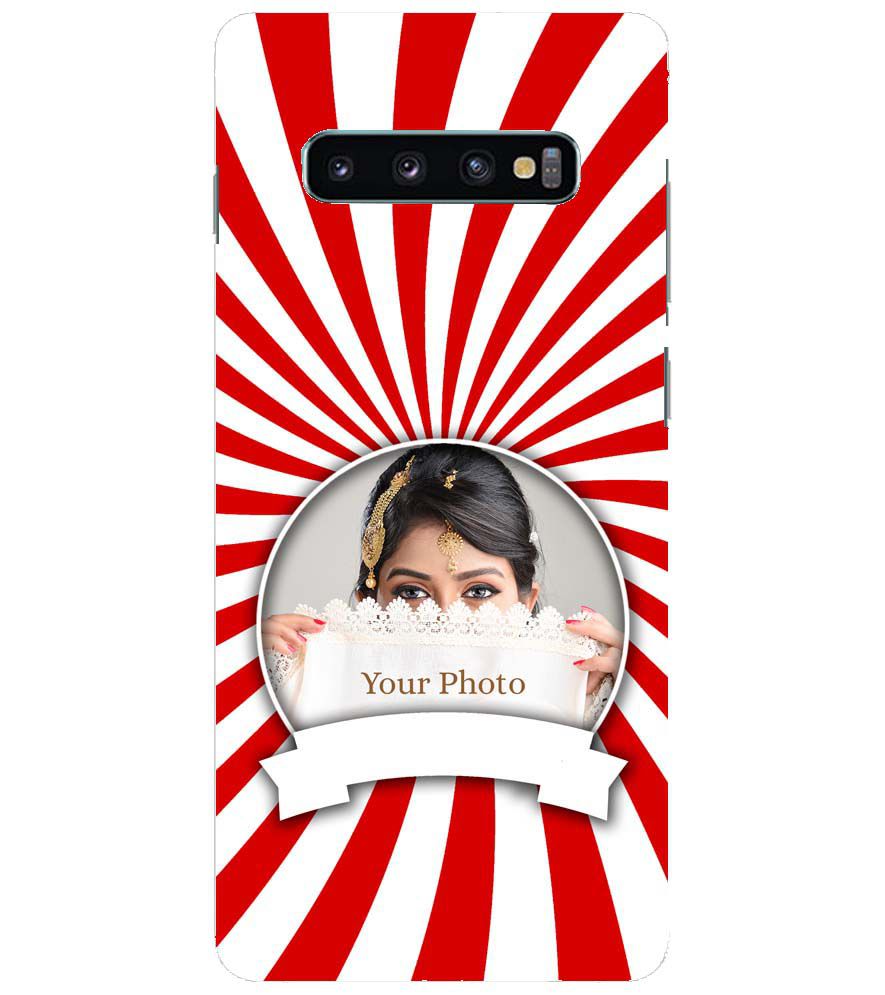 A0527-Red and White Frame Back Cover for Samsung Galaxy S10+ (Plus with 6.4 Inch Screen)