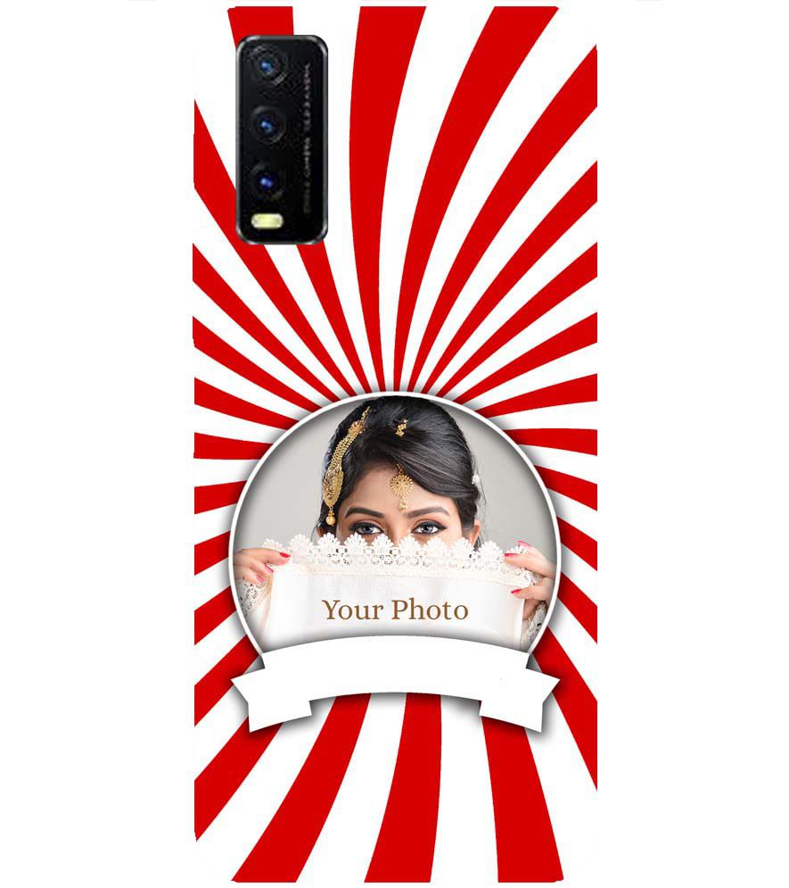 A0527-Red and White Frame Back Cover for vivo Y20s