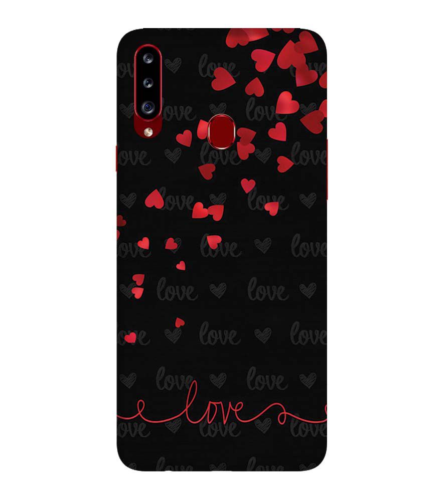 BT0003-Love Quote In A Black Back Ground Back Cover for Samsung Galaxy A20s
