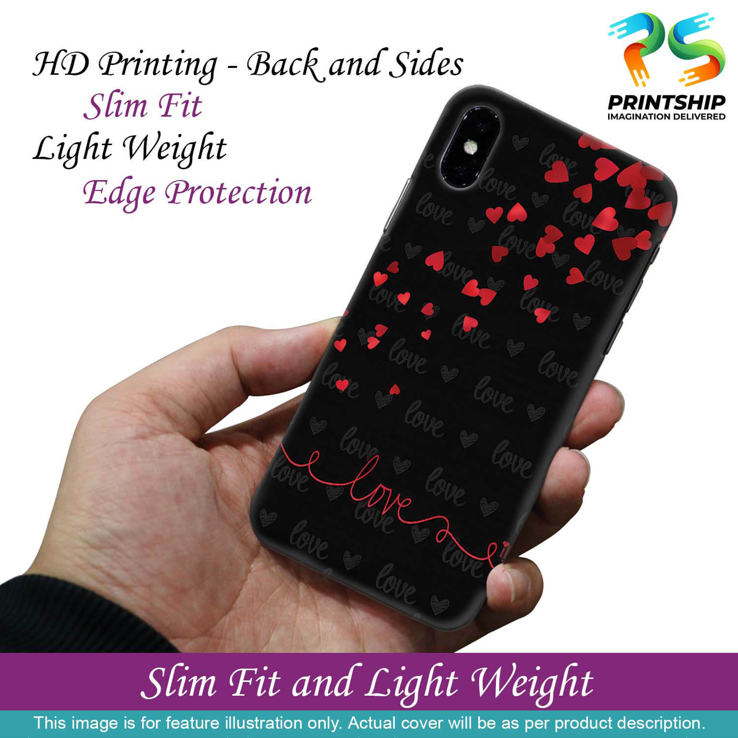 BT0003-Love Quote In A Black Back Ground Back Cover for Oppo F1s : A59