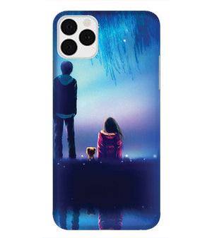 BT0106-A Girl And Boy With Blue Night Background Back Cover for Apple iPhone 11 Pro