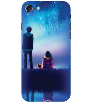 BT0106-A Girl And Boy With Blue Night Background Back Cover for Apple iPhone 7