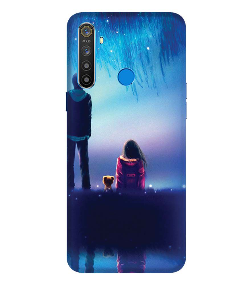 BT0106-A Girl And Boy With Blue Night Background Back Cover for Realme Narzo 10