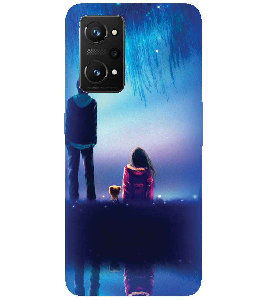 BT0106-A Girl And Boy With Blue Night Background Back Cover for Realme X7 Max 5G
