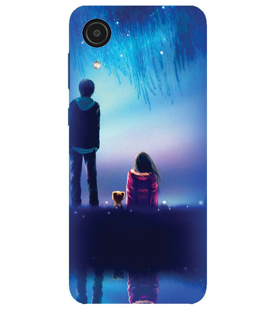 BT0106-A Girl And Boy With Blue Night Background Back Cover for Samsung Galaxy A03 Core