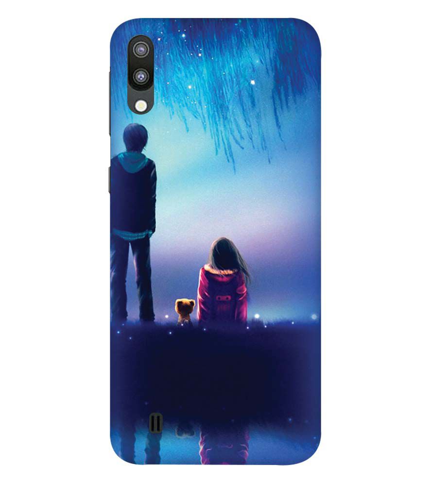 BT0106-A Girl And Boy With Blue Night Background Back Cover for Samsung Galaxy M10