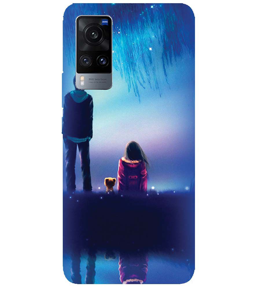 BT0106-A Girl And Boy With Blue Night Background Back Cover for vivo X60