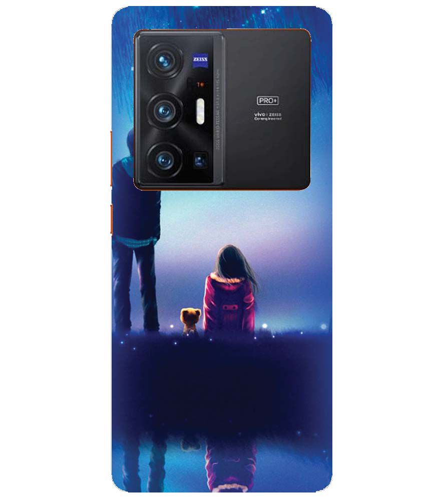 BT0106-A Girl And Boy With Blue Night Background Back Cover for vivo X70 Pro+