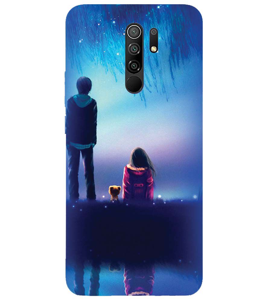 BT0106-A Girl And Boy With Blue Night Background Back Cover for Xiaomi Poco M2