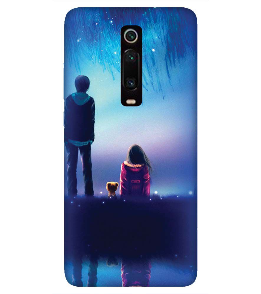 BT0106-A Girl And Boy With Blue Night Background Back Cover for Xiaomi Redmi K20 Pro