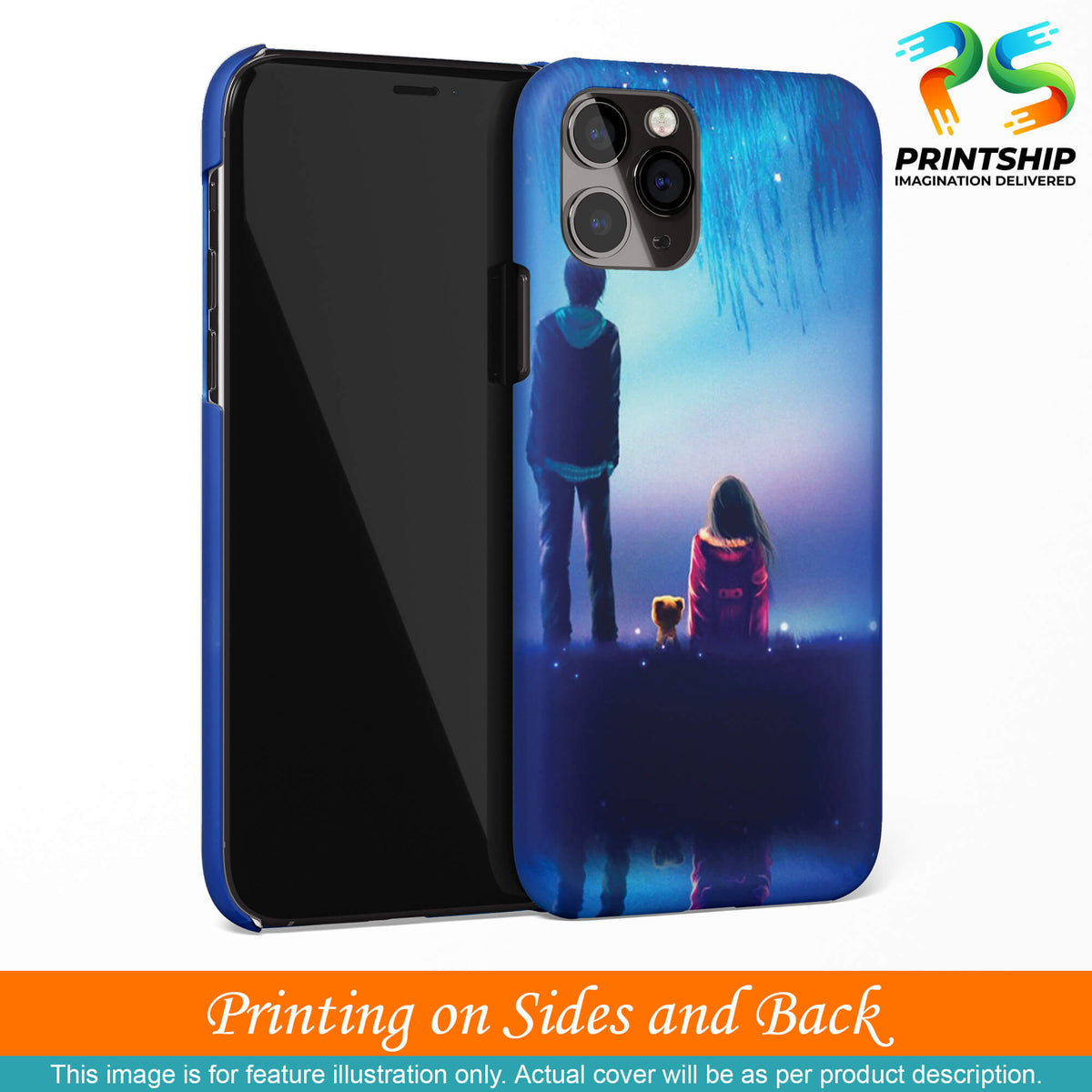 BT0106-A Girl And Boy With Blue Night Background Back Cover for Oppo F1s : A59-Image3