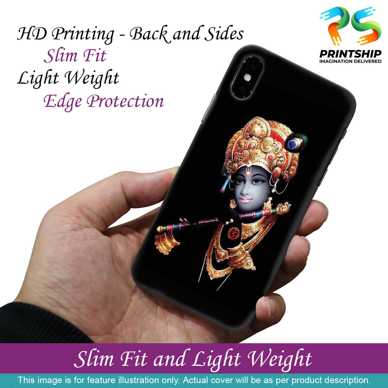 D1540-Beautiful Looking Lord Krishna Back Cover for Xiaomi Redmi 9 Power