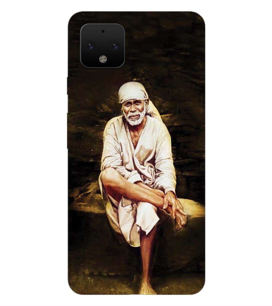 D1542-Sai Baba Sitting On Stone Back Cover for Google Pixel 4