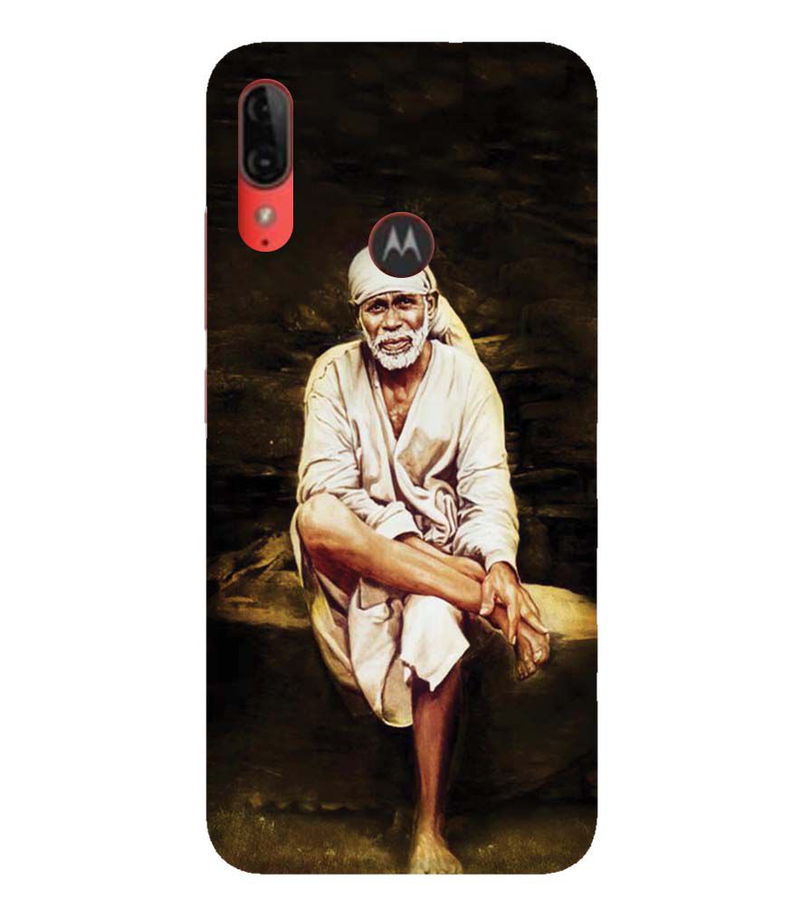 D1542-Sai Baba Sitting On Stone Back Cover for Motorola Moto E6s