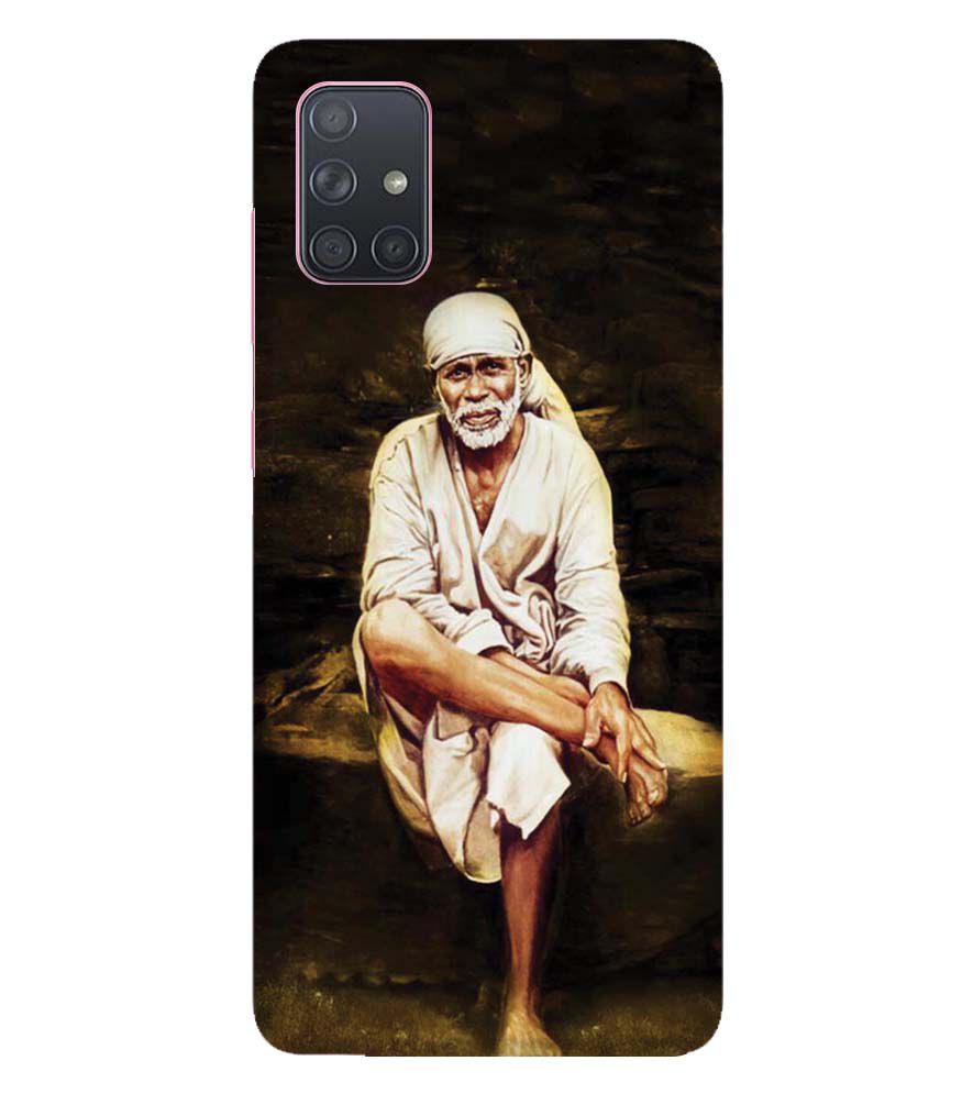 D1542-Sai Baba Sitting On Stone Back Cover for Samsung Galaxy A71