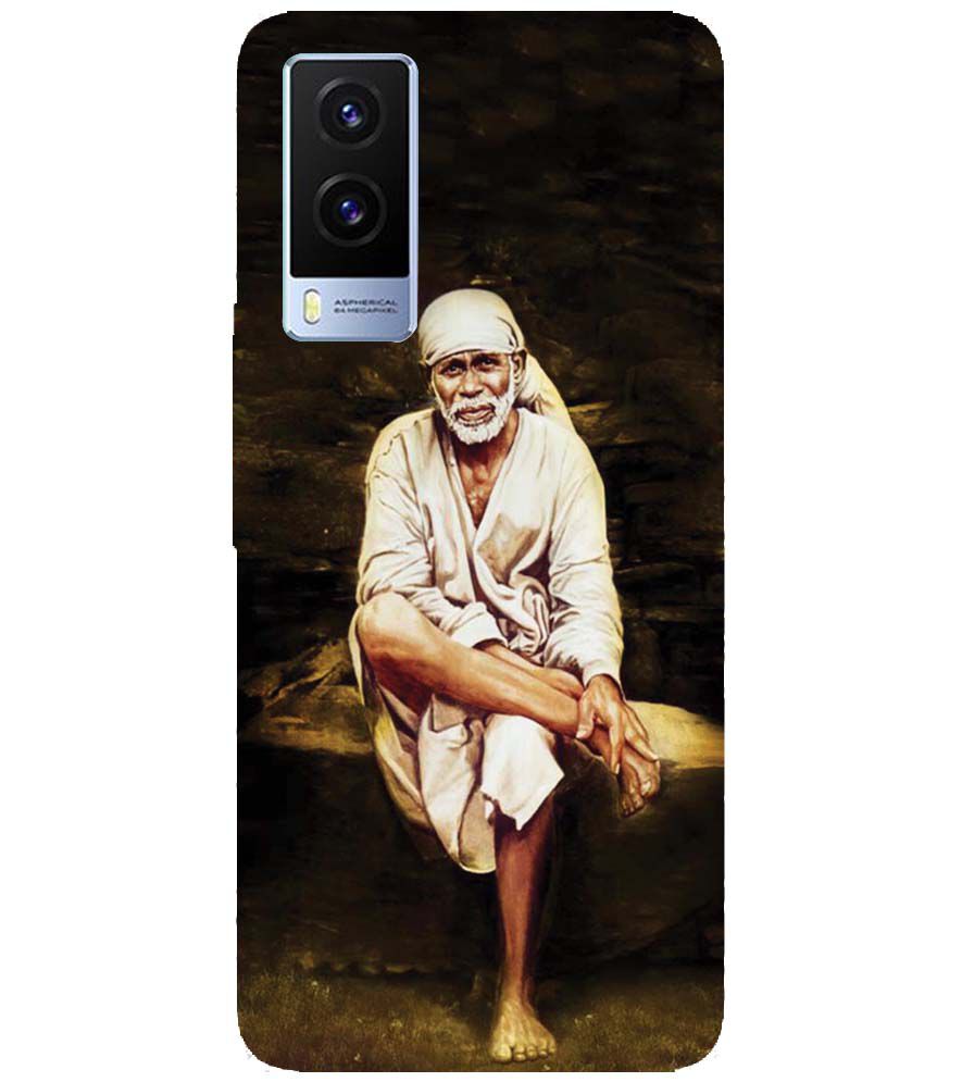 D1542-Sai Baba Sitting On Stone Back Cover for Vivo V21e 5G