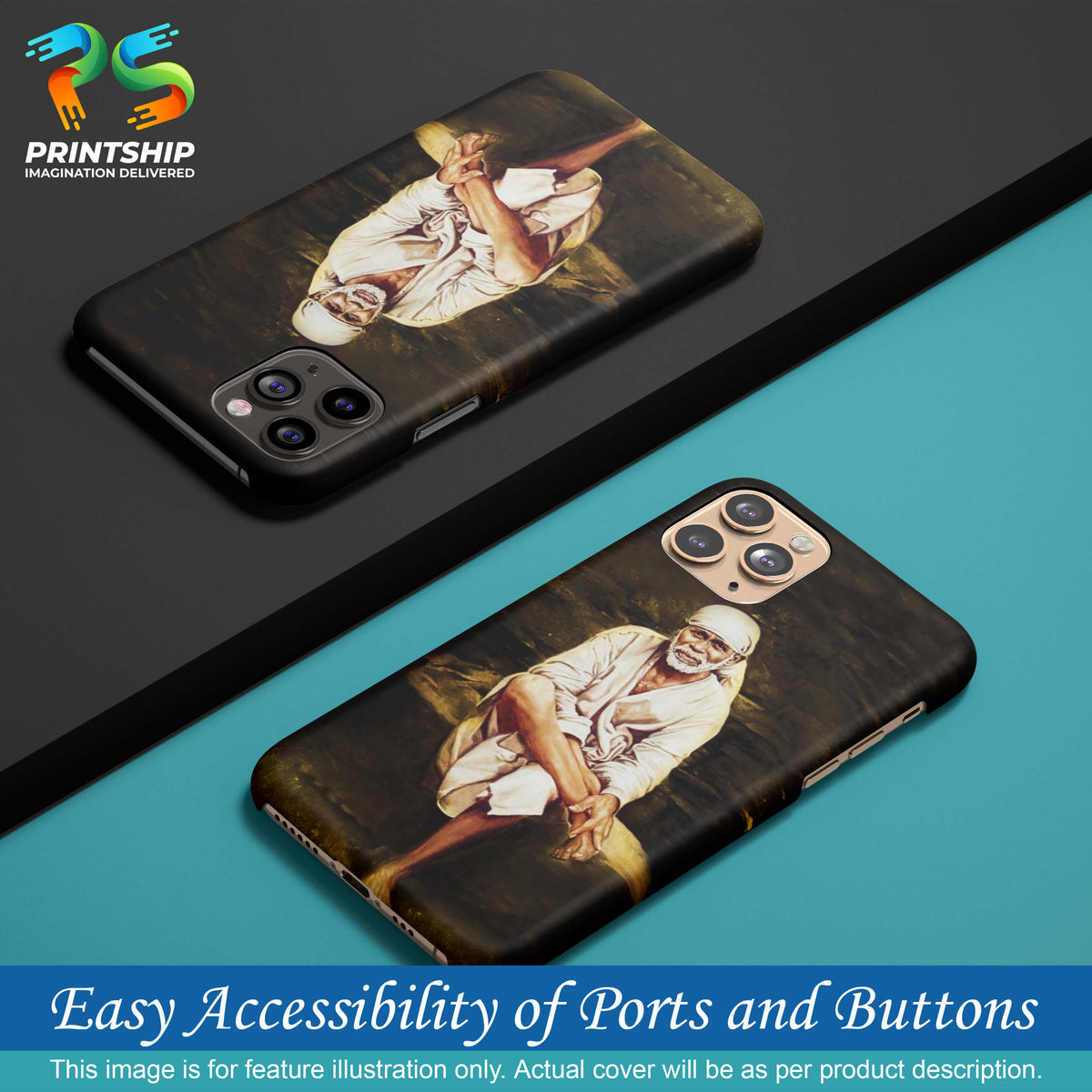 D1542-Sai Baba Sitting On Stone Back Cover for Oppo A1k-Image5