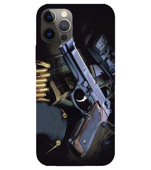 D1624-Guns And Bullets Back Cover for Apple iPhone 12 Pro