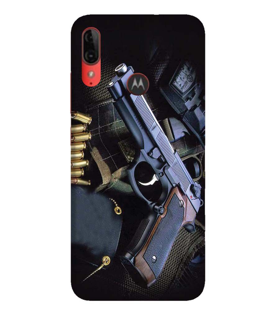 D1624-Guns And Bullets Back Cover for Motorola Moto E6s