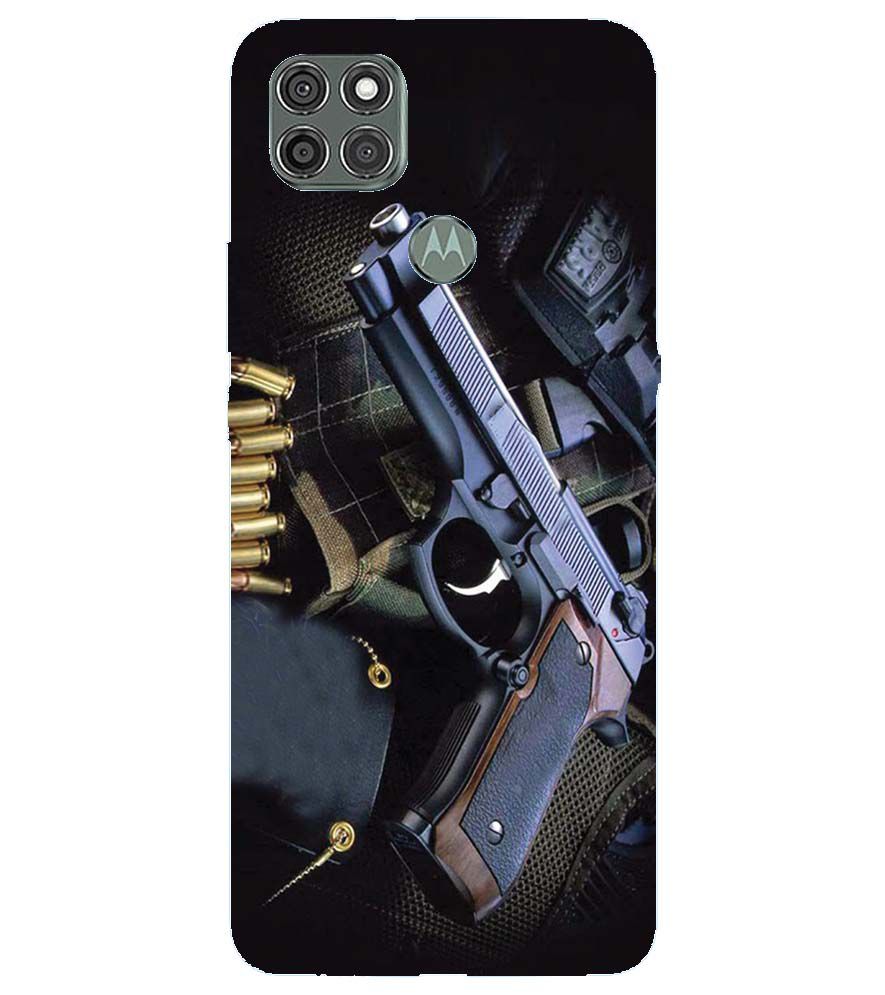 D1624-Guns And Bullets Back Cover for Motorola Moto G9 Power