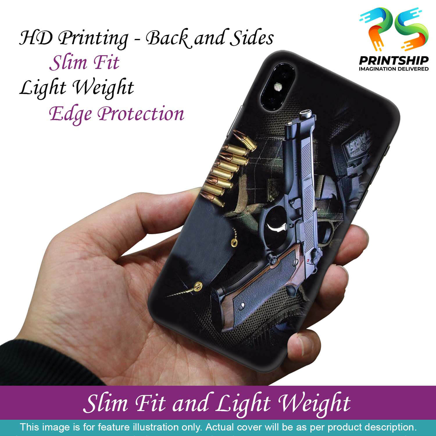 D1624-Guns And Bullets Back Cover for Xiaomi Poco M2