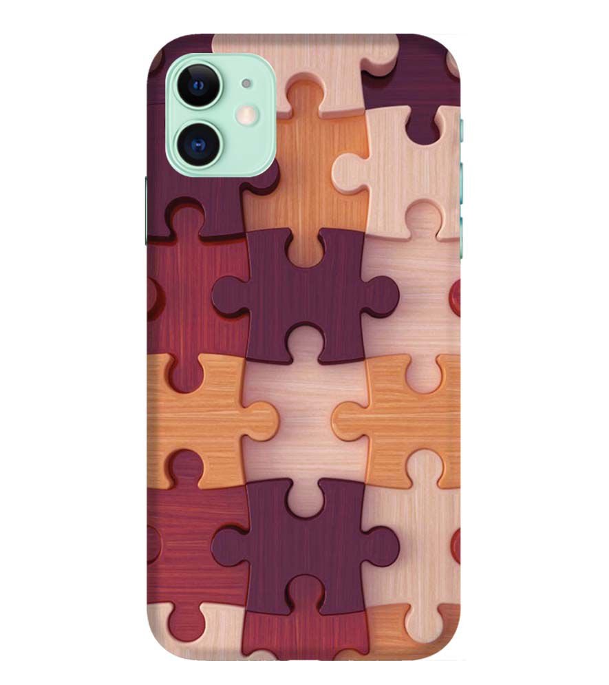 D2046-Wooden Jigsaw Back Cover for Apple iPhone 11