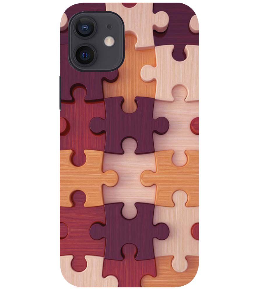 D2046-Wooden Jigsaw Back Cover for Apple iPhone 12