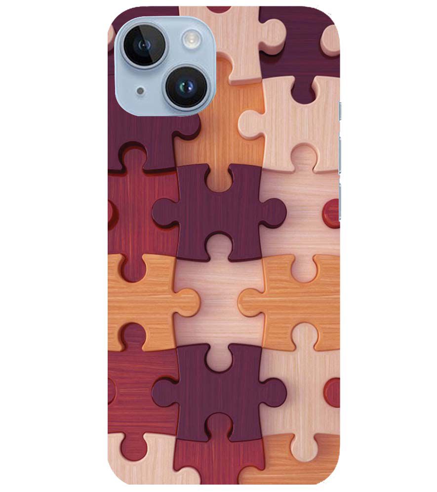 D2046-Wooden Jigsaw Back Cover for Apple iPhone 14