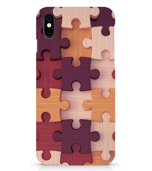 D2046-Wooden Jigsaw Back Cover for Apple iPhone X