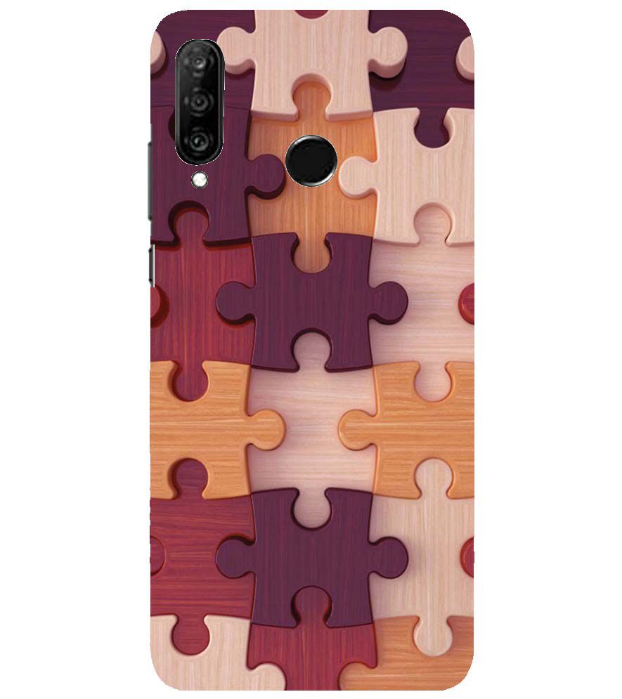 D2046-Wooden Jigsaw Back Cover for Huawei nova 4e