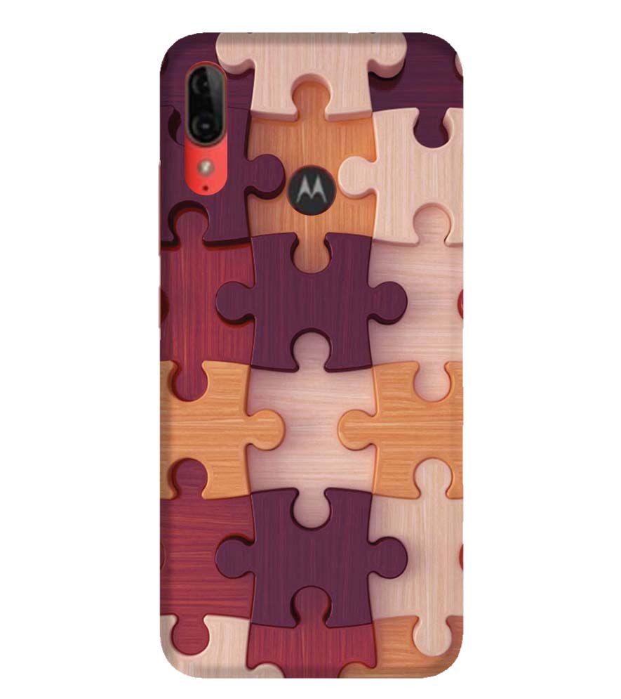 D2046-Wooden Jigsaw Back Cover for Motorola Moto E6s