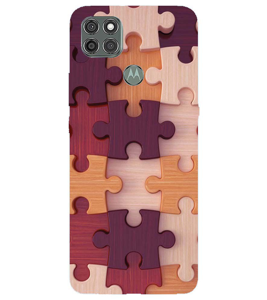 D2046-Wooden Jigsaw Back Cover for Motorola Moto G9 Power