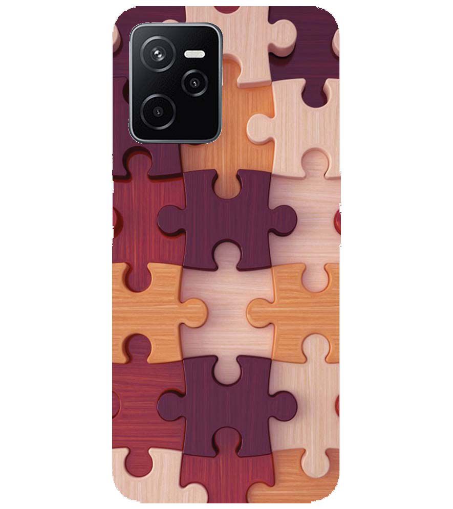 D2046-Wooden Jigsaw Back Cover for Realme C35