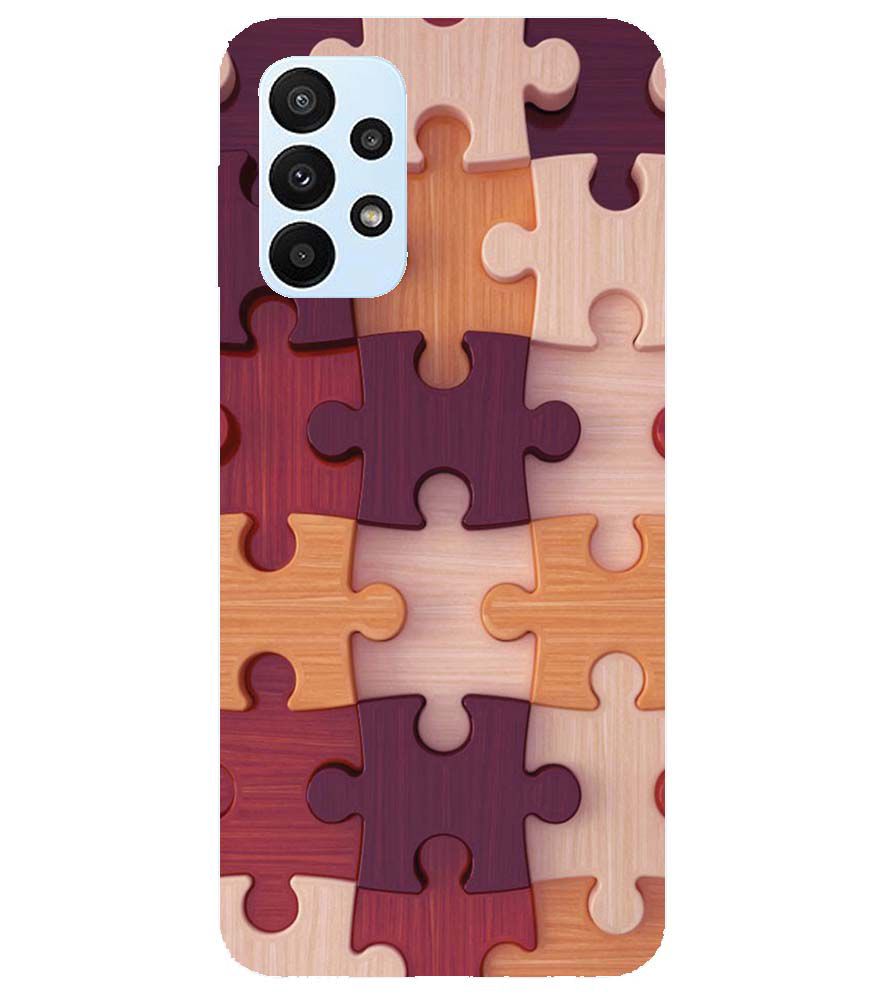 D2046-Wooden Jigsaw Back Cover for Samsung Galaxy A23