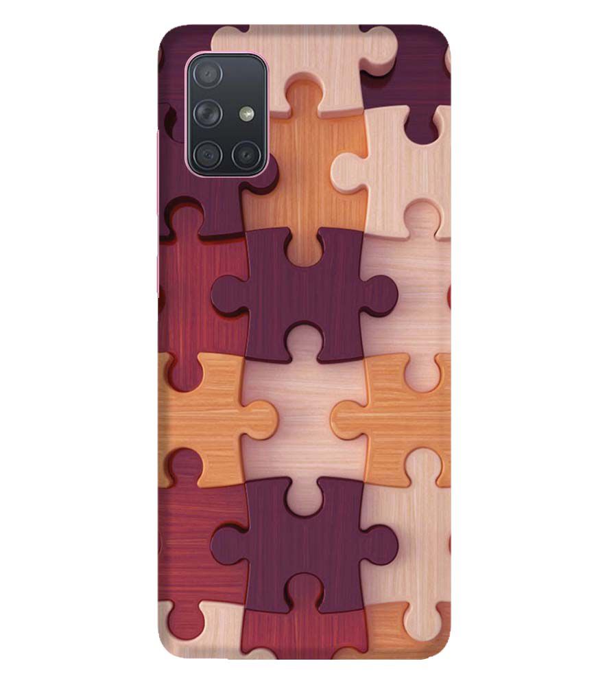 D2046-Wooden Jigsaw Back Cover for Samsung Galaxy A71