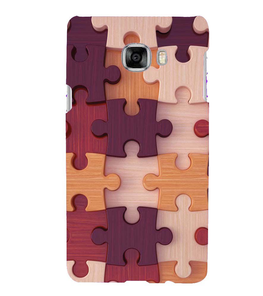 D2046-Wooden Jigsaw Back Cover for Samsung Galaxy C7 Pro