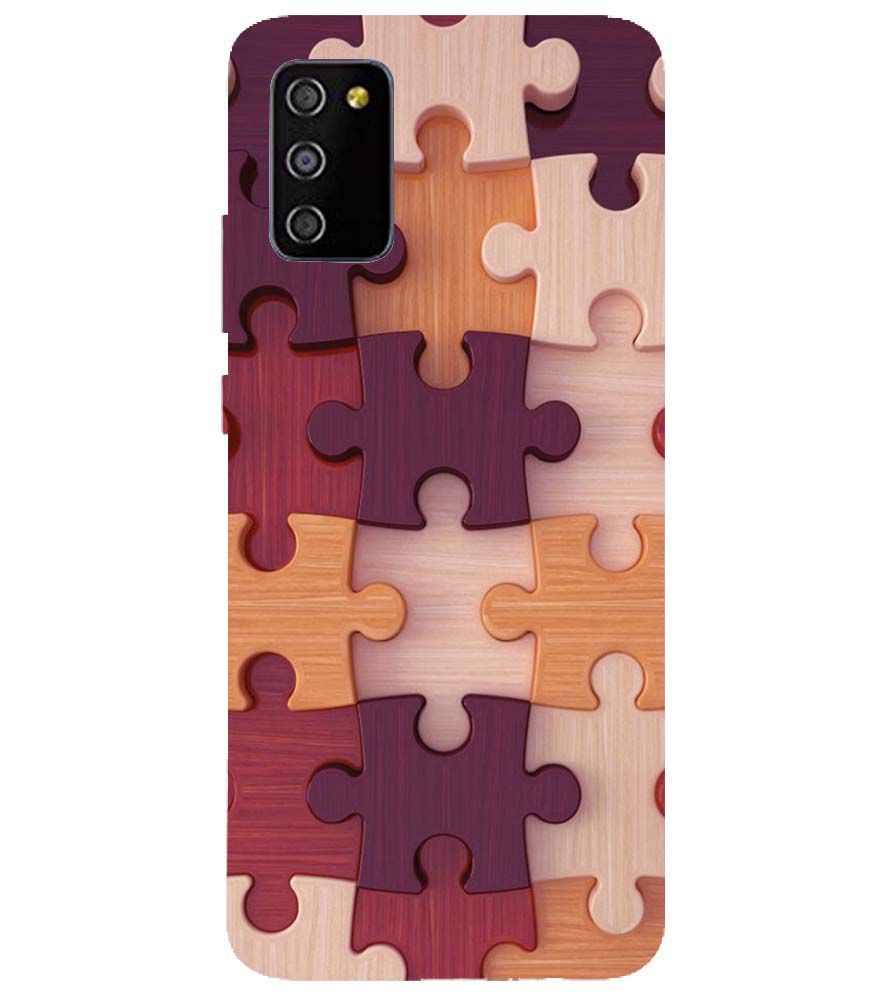 D2046-Wooden Jigsaw Back Cover for Samsung Galaxy M02s