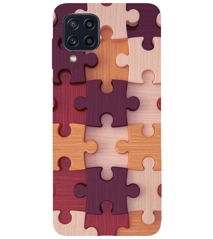 D2046-Wooden Jigsaw Back Cover for Samsung Galaxy M32 Prime