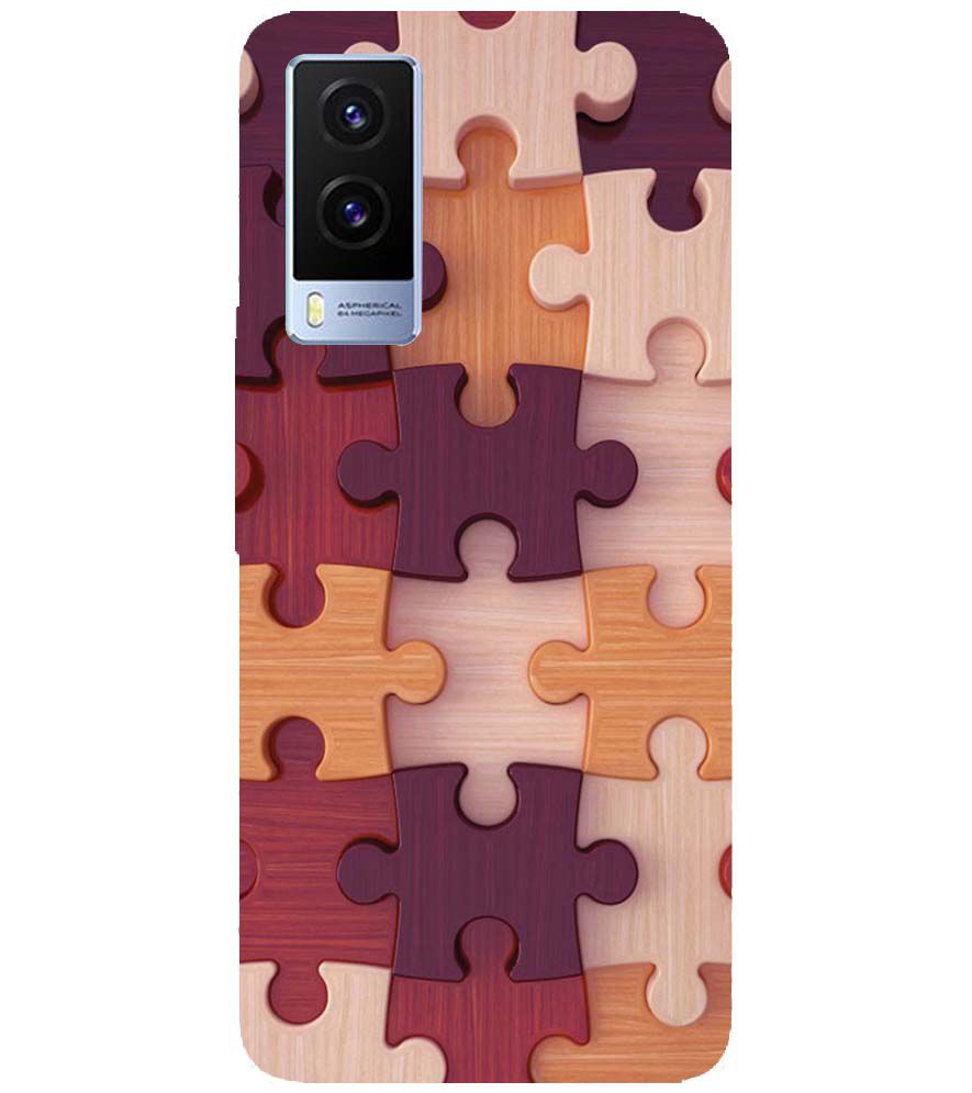 D2046-Wooden Jigsaw Back Cover for Vivo V21e 5G