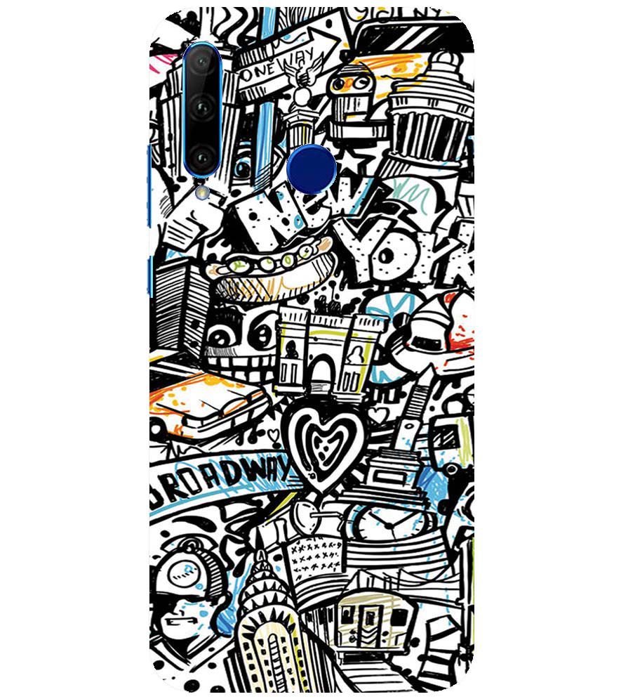 D2074-Cool Graffiti Back Cover for Huawei Honor 10i