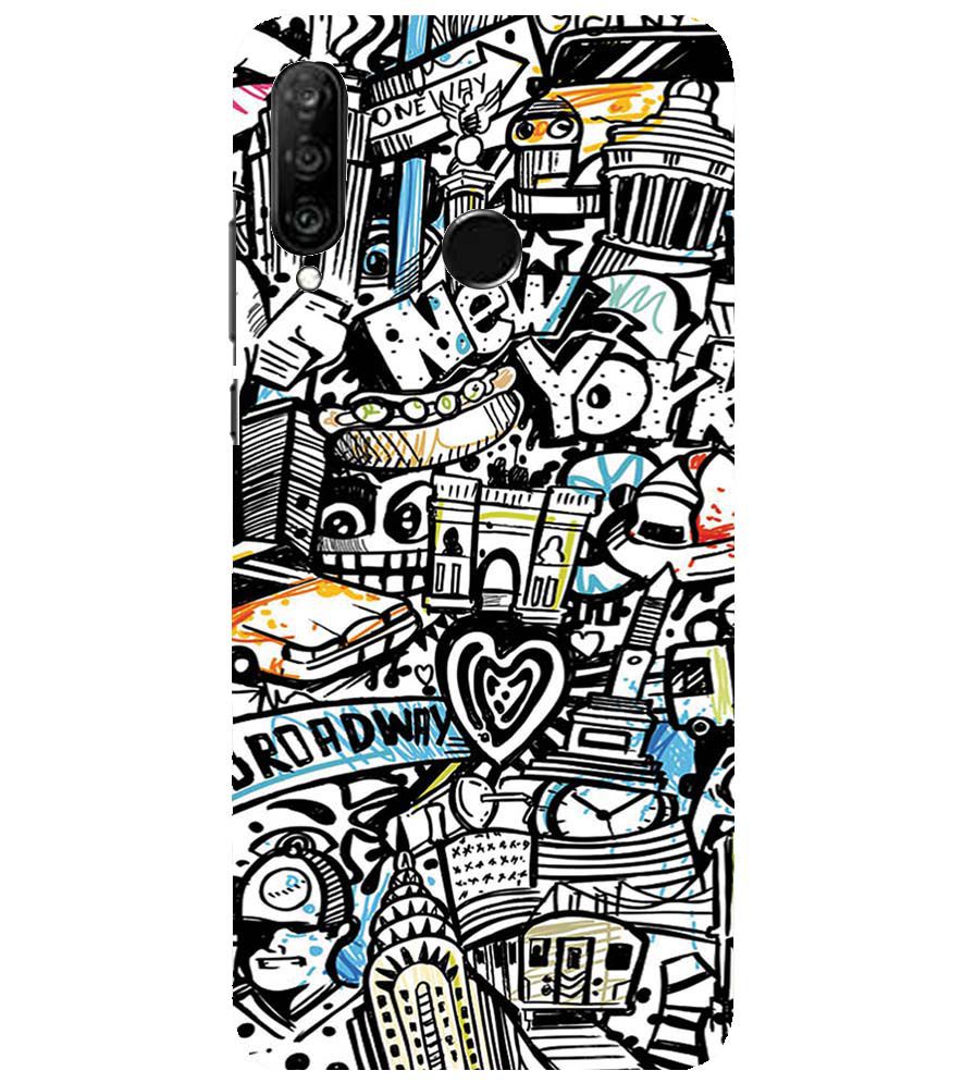 D2074-Cool Graffiti Back Cover for Huawei nova 4e