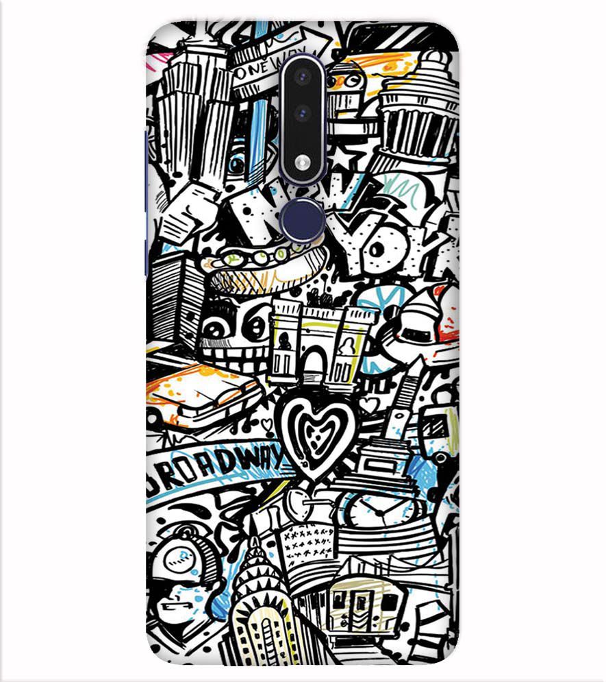 D2074-Cool Graffiti Back Cover for Nokia 7.1