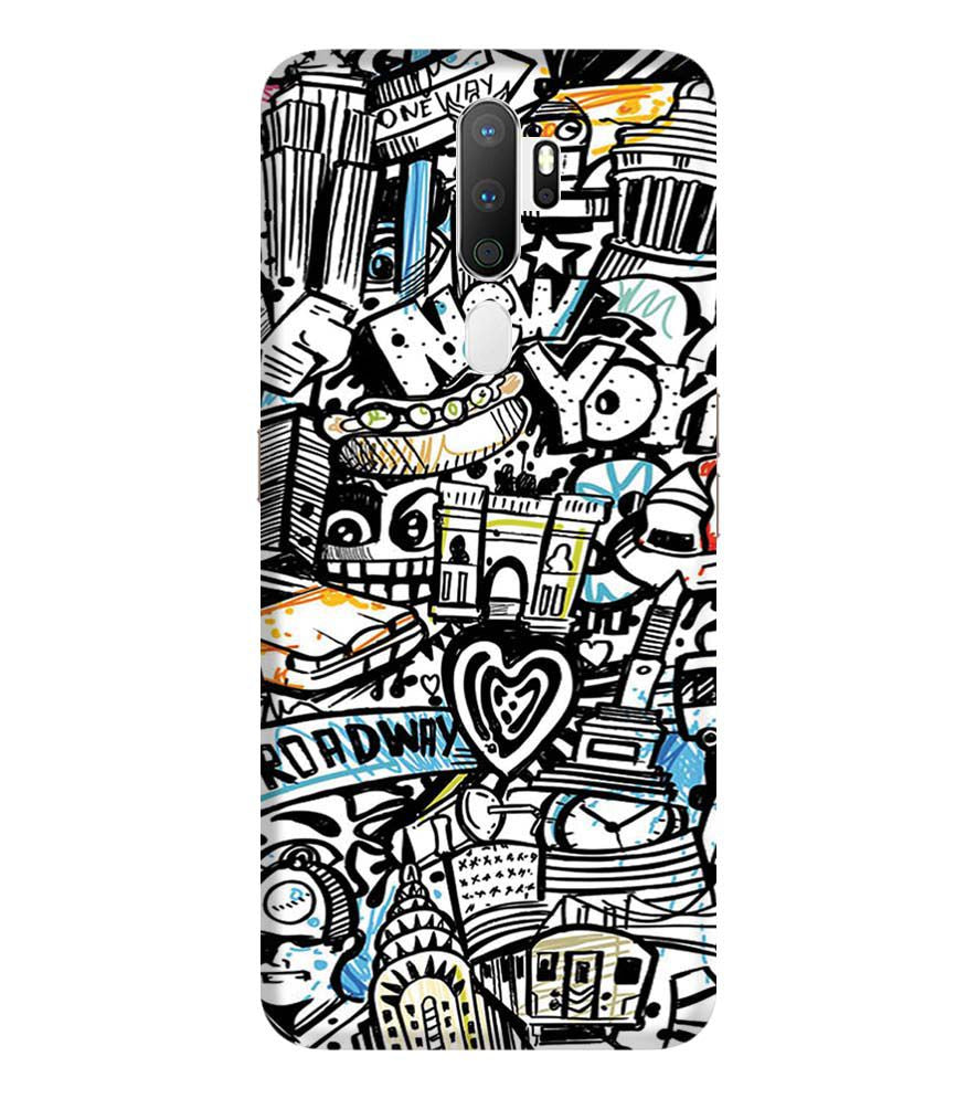 D2074-Cool Graffiti Back Cover for Oppo A9 (2020)