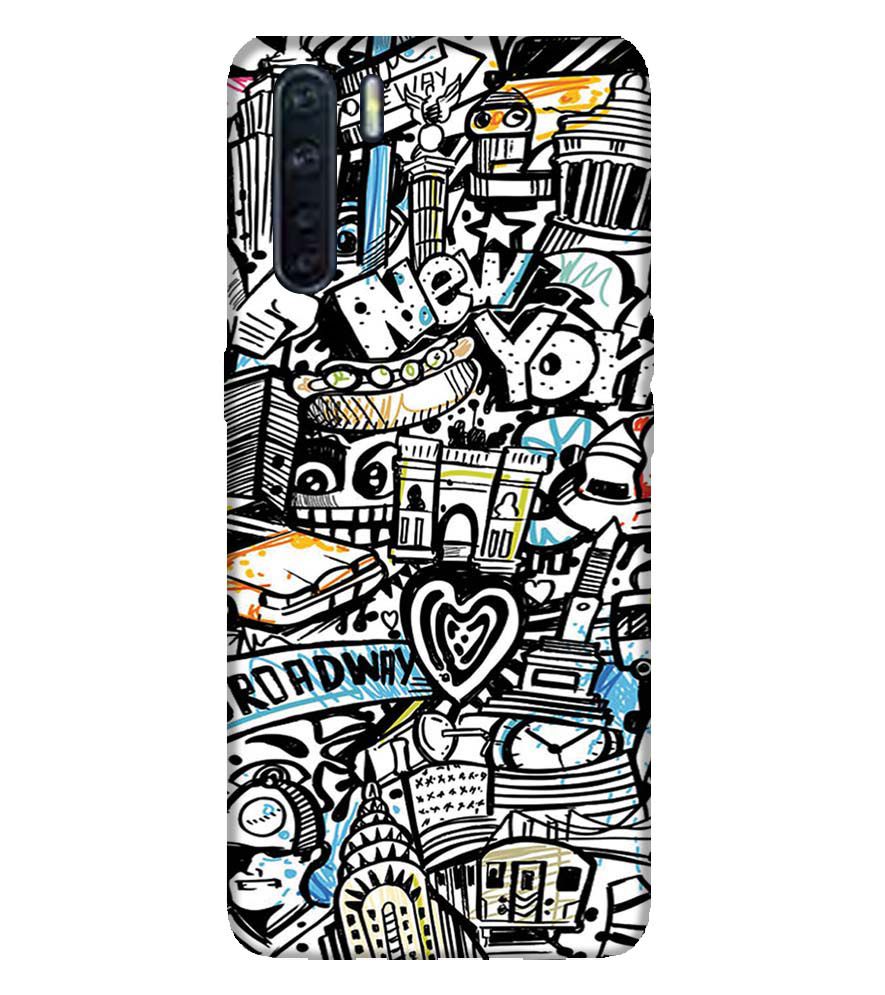 D2074-Cool Graffiti Back Cover for Oppo F15