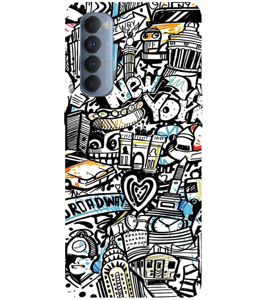 D2074-Cool Graffiti Back Cover for Oppo Reno4 Pro