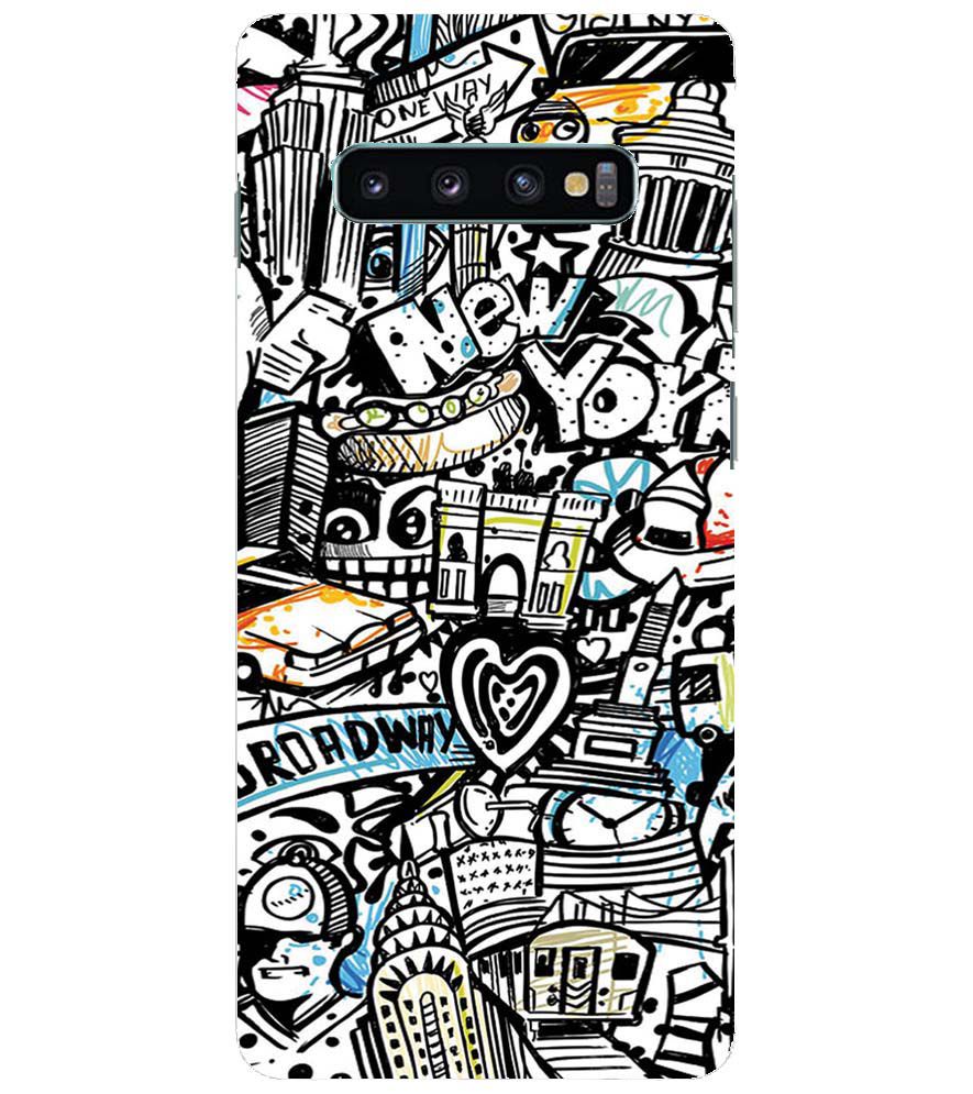 D2074-Cool Graffiti Back Cover for Samsung Galaxy S10+ (Plus with 6.4 Inch Screen)