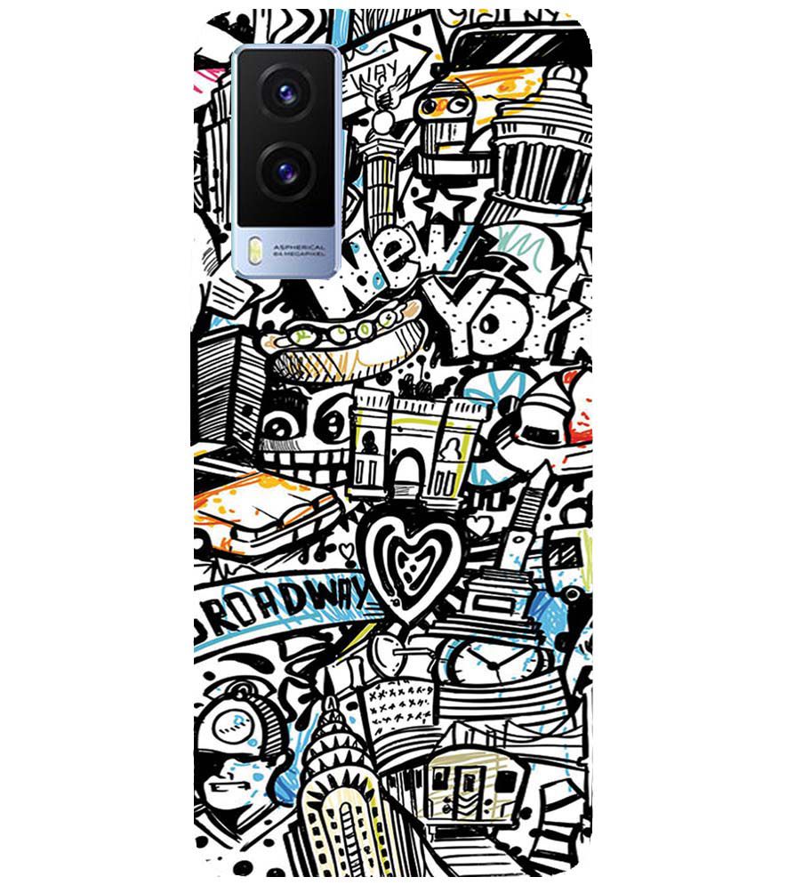 D2074-Cool Graffiti Back Cover for Vivo V21e 5G